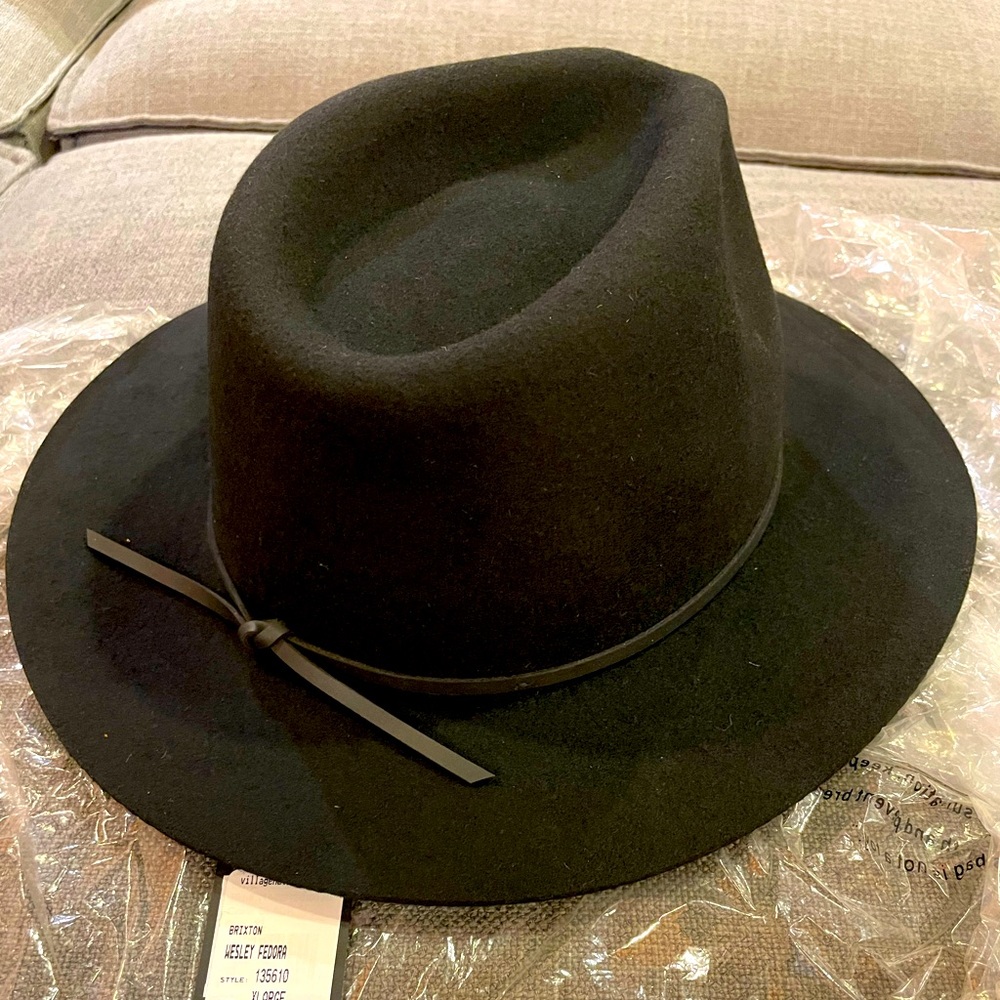 Brixton Wesley Wide Brim Fedora Hat Black XL